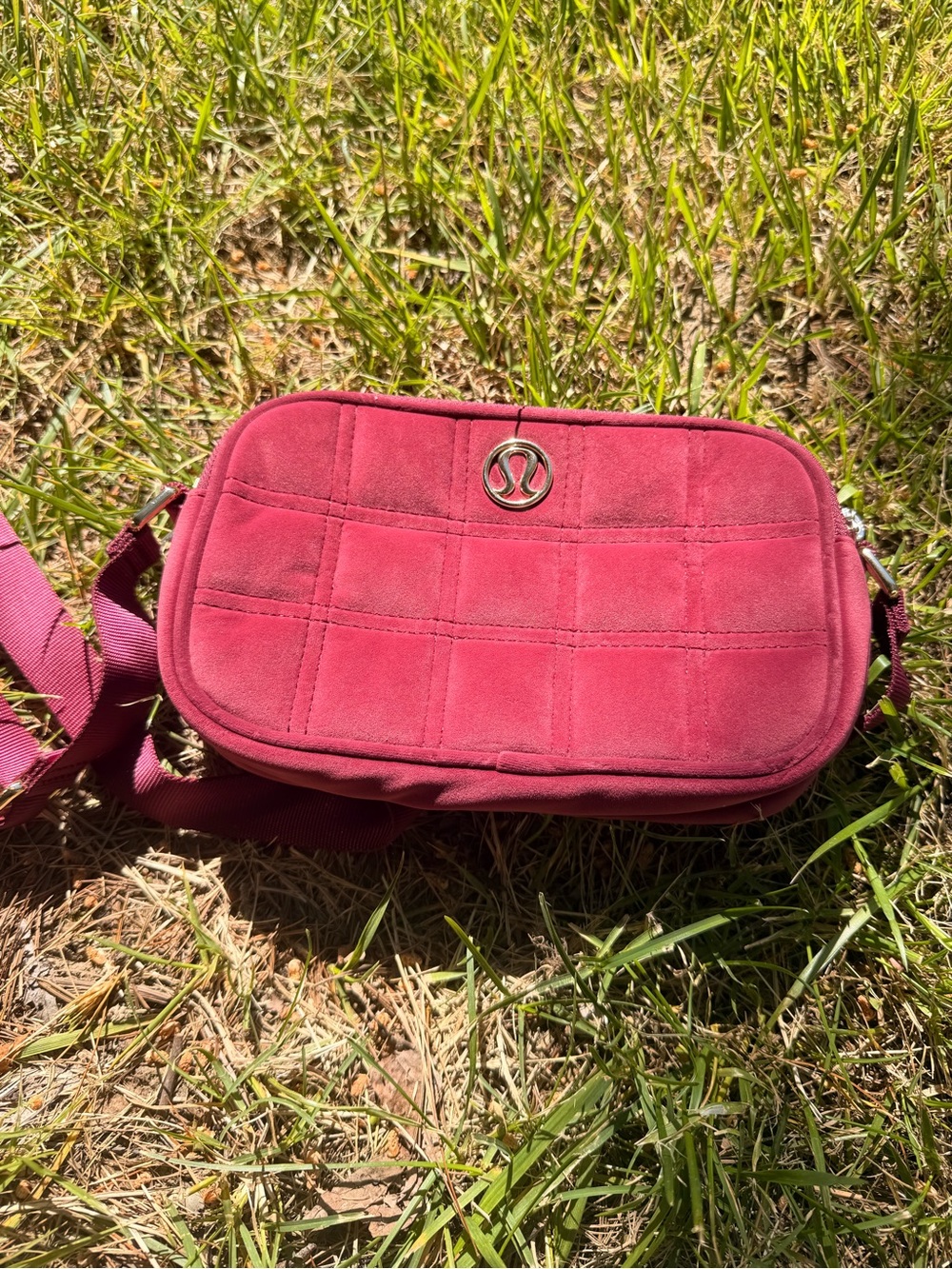 lululemon athletica Burgundy Suede Crossbody Bag